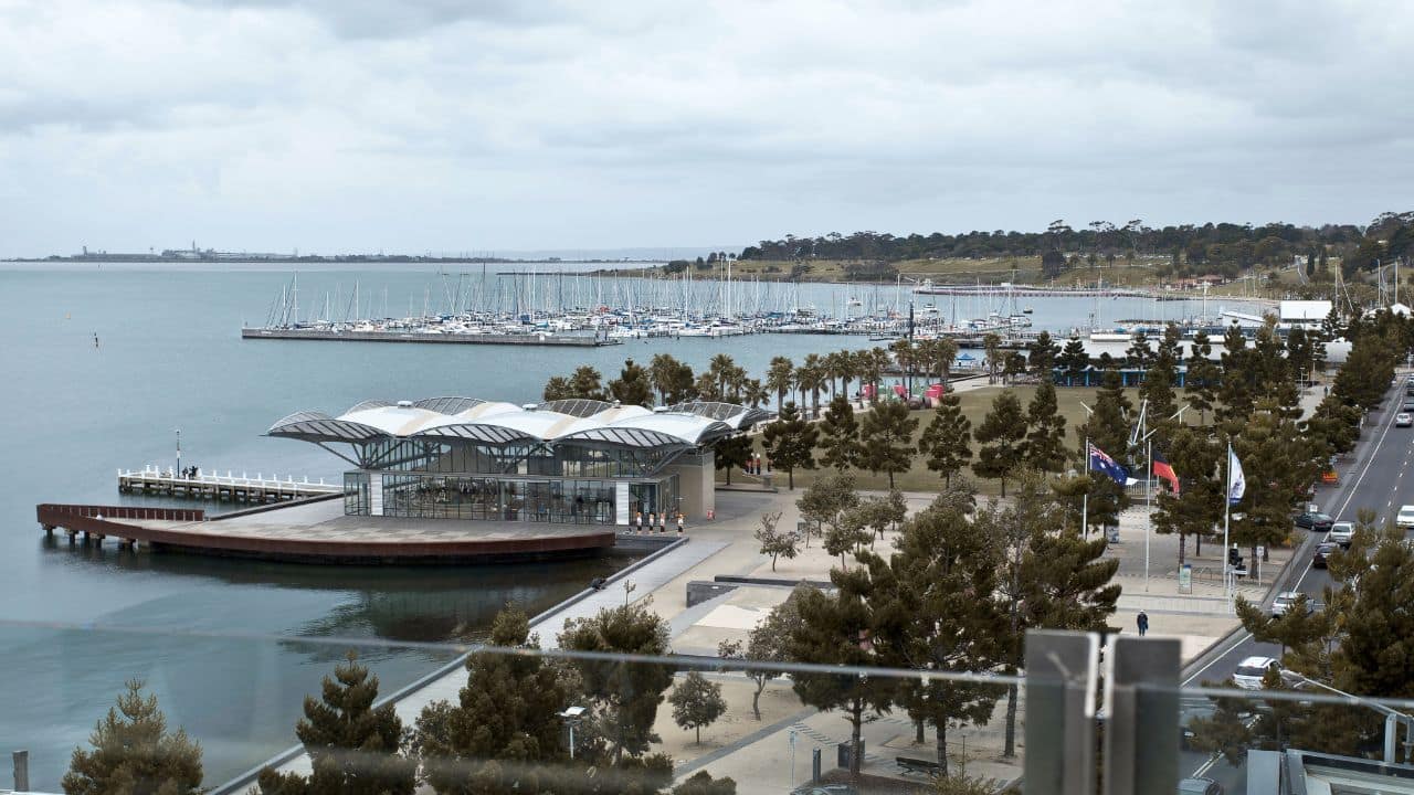 Geelong waterfront on Corio Bay